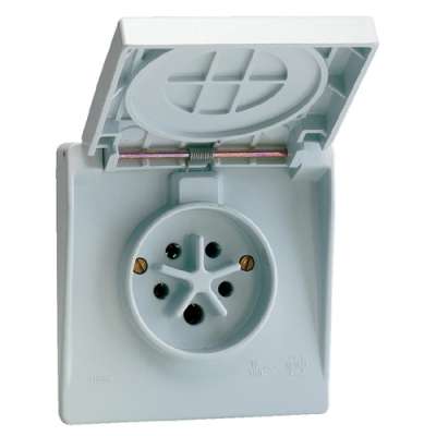 Prise murale semi-étanche IP44 avec couvercle 3P+N+T 16A/230-400V ABB-Vynckier