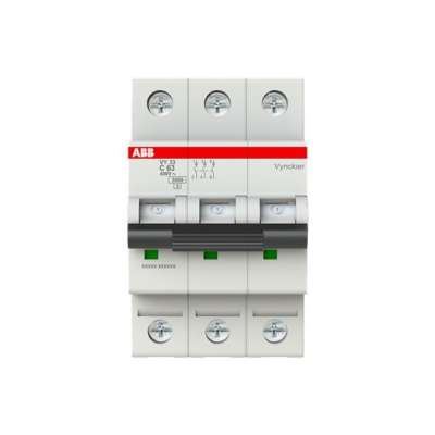 Disjoncteur 3kA - courbe C - tripolaire 3P/63A VY33C63 ABB-Vynckier