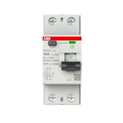 Interrupteur différentiel type A bipolaire 2P/16A  10mA VYA216/010 ABB-Vynckier