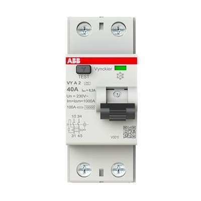 Interrupteur différentiel type A bipolaire 2P/40A 300mA VYA240/300 ABB-Vynckier