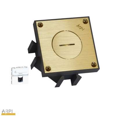 Prise de sol intérieure IP64 laiton brossé 1 x RJ45 UTP Cat.6 AR6161606 Arpi by Lithoss