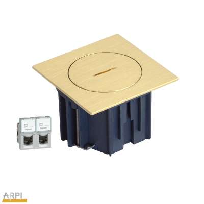 Prise de sol intérieure et extérieure IP66 laiton brossé 2 x RJ45 UTP Cat.6 AR7162606 Arpi by Lithoss