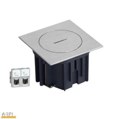 Prise de sol intérieure et extérieure IP66 inox brossé 2 x RJ45 UTP Cat.6 AR7162601 Arpi by Lithoss