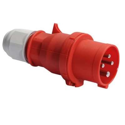 Fiche mâle CE rouge 16A/400V 3P+T IP44 Quick-Connect 2130 Bals