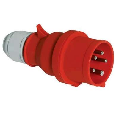 Fiche mâle CE rouge 32A/400V 3P+N+T IP44 Quick-Connect 2148 Bals