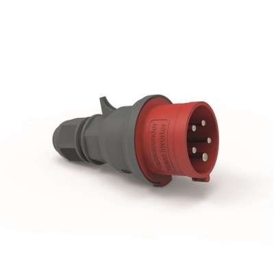 Fiche mâle CE rouge 16A/400V 3P+N+T IP44 avec inverseur de phase Quick-Connect 225 Bals