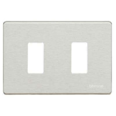 Plaque de recouvrement large 2x1 modules aluminium Magic Bticino