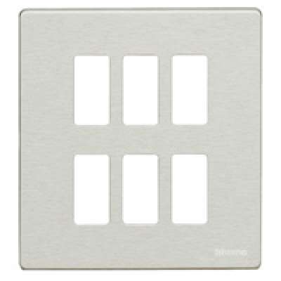 Plaque de recouvrement 2x3x1 modules aluminium Magic Bticino