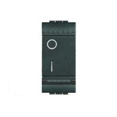 Interrupteur bipolaire 2P/16A/250V 1 module touche anthracite Living Light Bticino