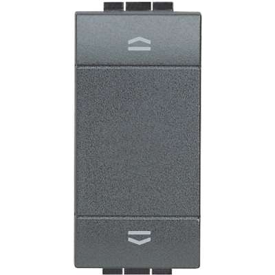 Interrupteur à volets 2 touches 16A/250V 1 module anthracite Living Light L4027N Bticino