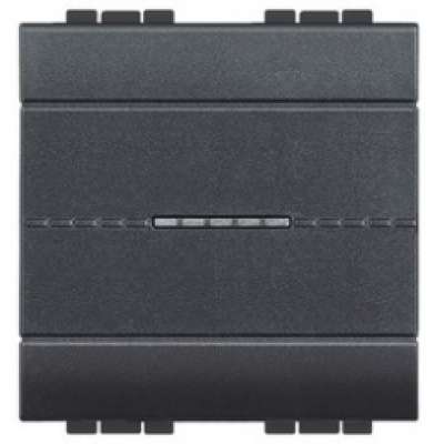 Interrupteur inverseur 16A/250V 2 modules touche anthracite Living Light Bticino