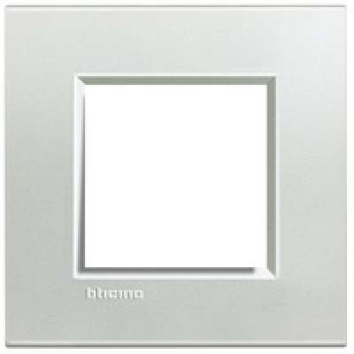 Plaque de recouvrement 2 modules argent Living Light Bticino