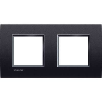 Plaque de recouvrement 2x2 modules entraxe 71mm anthracite Living Light Bticino