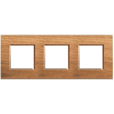 Plaque de recouvrement 3x2 modules entraxe 71mm noyer national Living Light Bticino