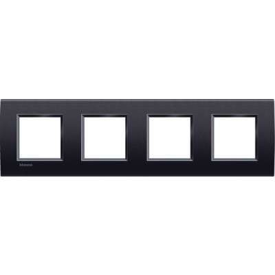 Plaque de recouvrement 4x2 modules entraxe 71mm anthracite Living Light Bticino