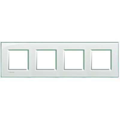 Plaque de recouvrement 4x2 modules entraxe 71mm Aquamarine Living Light Bticino