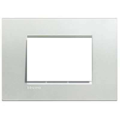 Plaque de recouvrement 3 modules argent Living Light Bticino