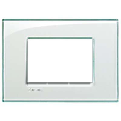 Plaque de recouvrement 3 modules Aquamarine Living Light Bticino