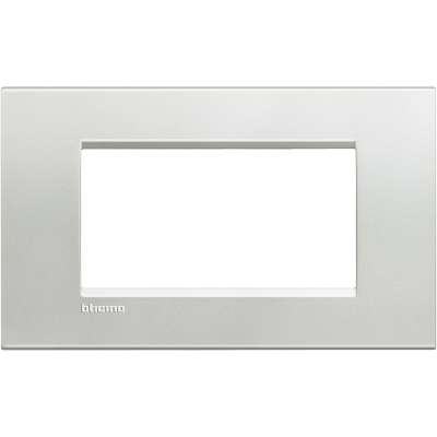 Plaque de recouvrement 4 modules argent Living Light Bticino