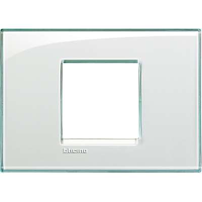 Plaque de recouvrement 2 modules large Aquamarine Living Light Bticino