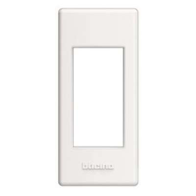 Plaque de recouvrement 1 module avec support sur profilé blanc Living Light Bticino