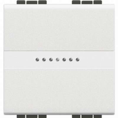 Interrupteur va-et-vient 16A/250V 2 modules touche blanche Living Light Bticino