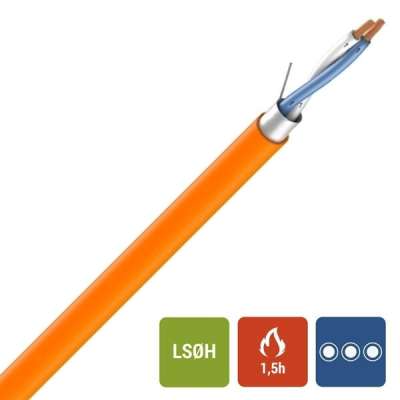 Câble résistant au feu orange Alsecure Plus Tel 170V (RF 1h30) 1x2x0.9mm² LSOH (sans halogène)