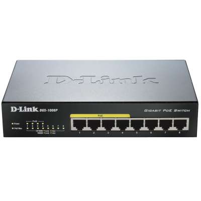 Gigabit switch 8 ports avec 4 ports PoE 10/100/1000 Mbps DGS-1008P D-Link