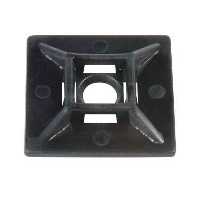 Embase adhésive et à visser 19x19mm noire pour colliers de serrage max. 4.6mm