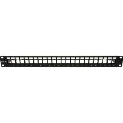 Panneau de brassage (patch panel) noir 19 pouces 24 ports 1U 100-755 Excel Networking