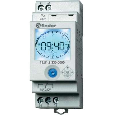 Interrupteur horaire digital 230V 1x16A (inverseur) 12.51.8.230.0000 Finder