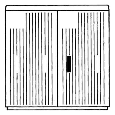 Armoire de trottoir EH3/AP-22 montée avec panneaux anti-affichage L=1115 x P=320 x H=1125mm ABB-Vynckier