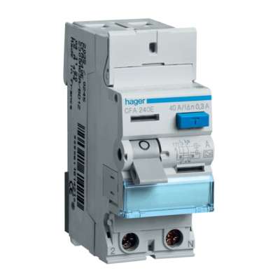 Interrupteur différentiel type A bipolaire 2P/40A - 300mA CFA240E Hager