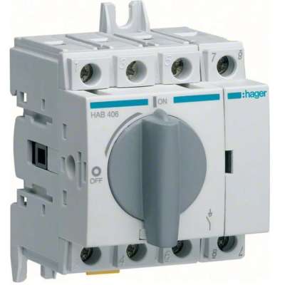 Interrupteur-sectionneur modulaire tétrapolaire 4P/ 40A HAB404 Hager