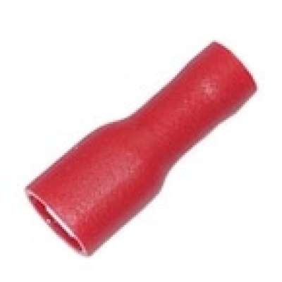 Cosse clip Faston femelle à sertir isolée complètement 6.3x0.8mm pour fils 0.5-1mm² rouge