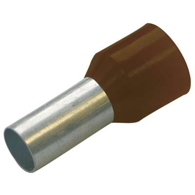 Embout de câblage à sertir isolé 10mm² simple brun Haupa