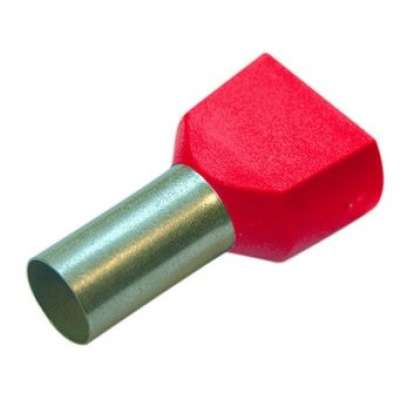 Embout de câblage à sertir isolé 10mm² double rouge (à la pièce)