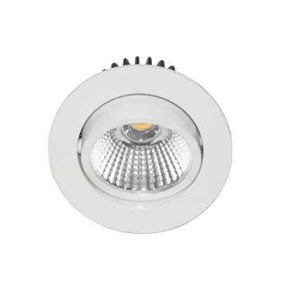 Spot encastré inclinable à 20° rond Ø82mm blanc mat avec alimentation et lampe non dimmable 6W/38° /3000K/650Lm/50000h/230V blanc chaud AL101430 Indigo