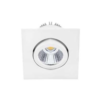 Spot encastré inclinable à 30° carré 64x64mm blanc mat avec alimentation et lampe non dimmable 3W/30° /3000K/300Lm/50000h/230V blanc chaud TIPI SX DO103WW30 Indigo