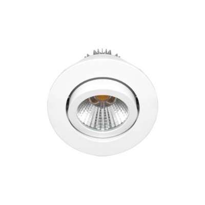 Spot encastré inclinable à 30° rond Ø64mm blanc mat avec alimentation et lampe non dimmable 3W/30° /3000K/300Lm/50000h/230V blanc chaud TIPI RX DO104WW30 Indigo