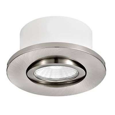 Spot encastré inclinable à 30° rond Ø86mm nickel satiné avec alimentation, lampe dimmable 7W/55° /2700>6000K/600Lm/50000h/230V IP65 DO36121 BORA RDX Indigo