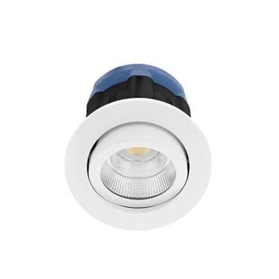 Spot encastré inclinable à 30° rond Ø82mm blanc mat avec lampe dimmable 5W/60° /2700>6000K/620Lm/50000h/230V IP65 IENA RDX-230 DO44630 Indigo