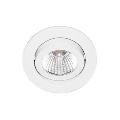 Spot encastré inclinable à 30° rond Ø82mm blanc mat avec alimentation et lampe non dimmable 7W/38° /4000K/650Lm/50000h/230V blanc froid AL1014 RX-230 DO17330 Indigo