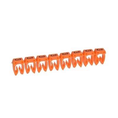 Repère CAB 3 chiffre 3 orange pour conducteurs de section 0,5 à 1,5 mm² et blocs de jonction Viking 3 Legrand