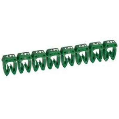 Repère CAB 3 chiffre 5 vert pour conducteurs de section 0,5 à 1,5 mm² et blocs de jonction Viking 3 Legrand