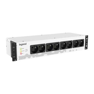 Onduleur UPS blanc  800VA 8 prises 2P+T pour armoire 19 pouces 2U VFD (Offline) Keor PDU Legrand