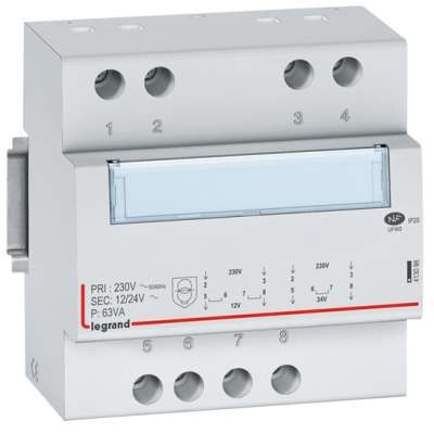 Transformateur de sécurité 230V/12-24V 16VA Legrand