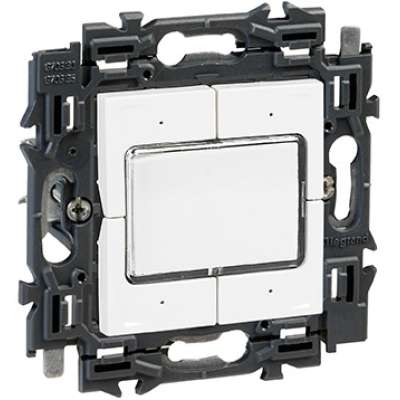 Bouton-poussoir quadruple 24VAC/VDC avec led support à griffes Valena Next blanc Legrand