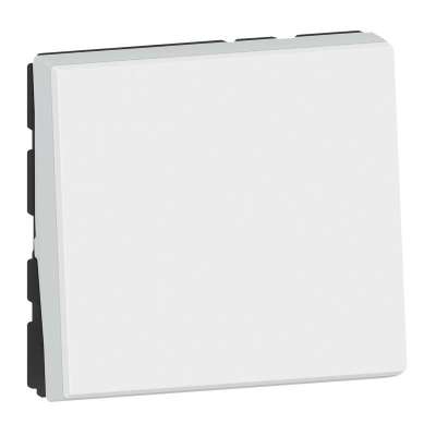 Bouton-poussoir 6A/250V Mosaic Easy-Led blanc (2 modules) pour multi-supports Legrand