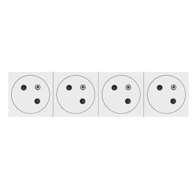 Prise quadruple 2P+T affleurantes inclinées à 45° Mosaic Link blanc (8 modules) pour multi-supports Legrand